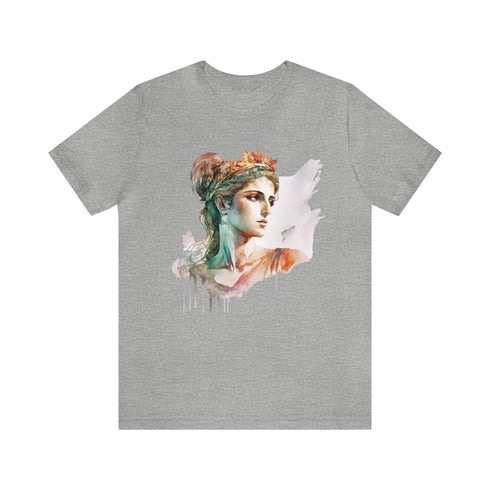 Greecian Goddess in Watercolor - Short Sleeve Tee Athletic Heather
